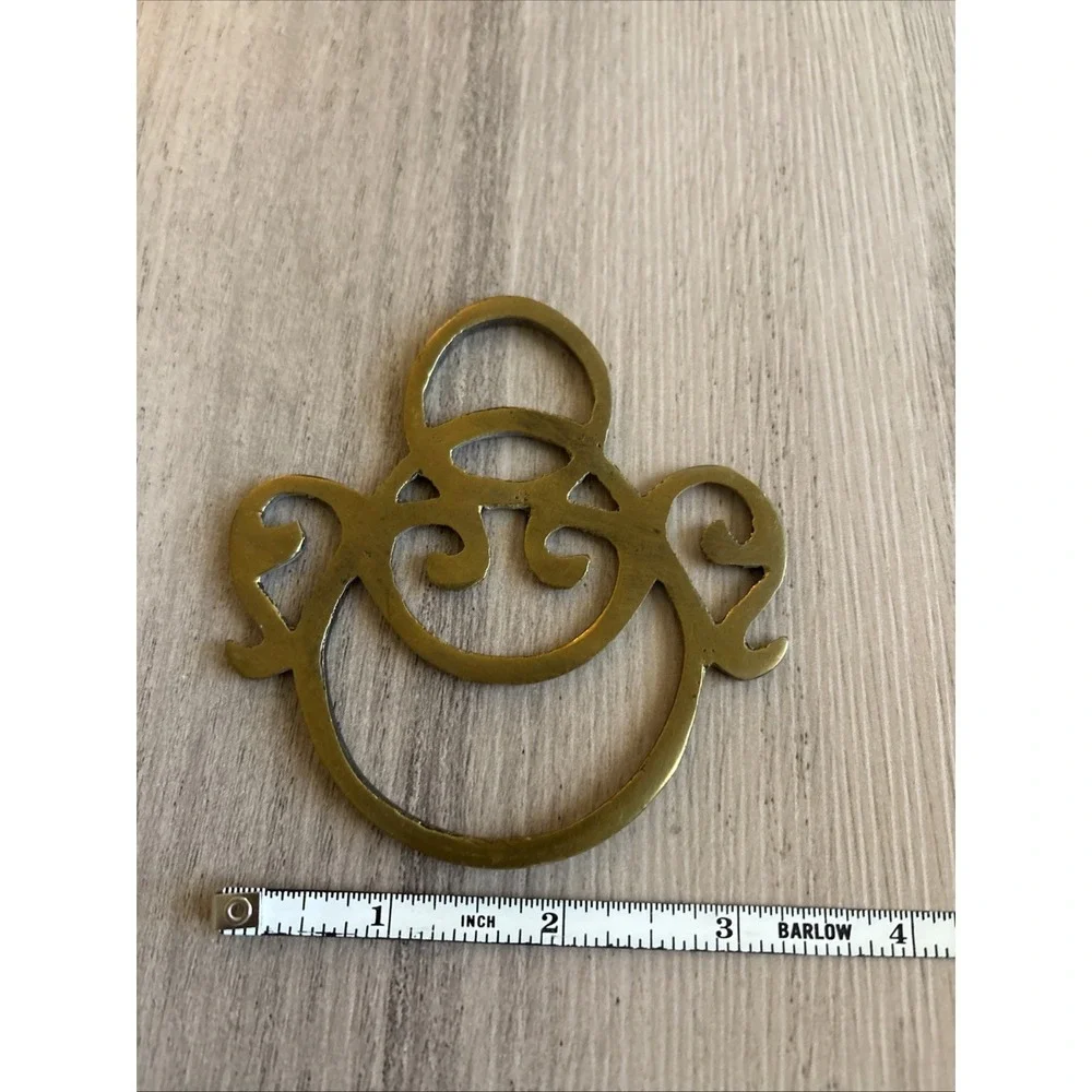 Vintage‎ Brass Trivet Hot Plate 3.5